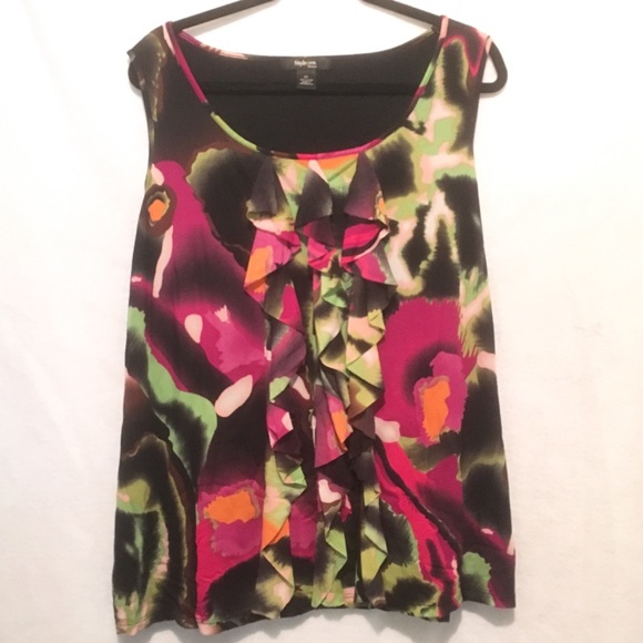 Style & Co. Tops - Style & Co Floral Sleeveless Scoop Neck Shell Top